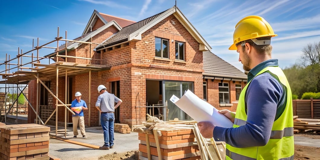 Brick house under construction